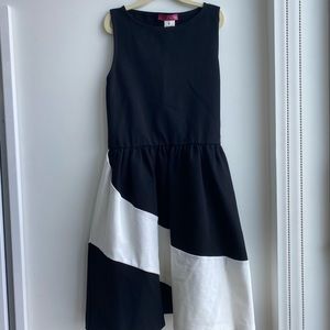 Aqua girls black and white dress